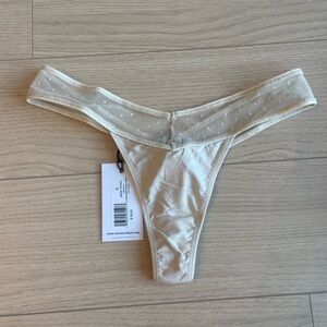 NEW NEVER WORN WeWoreWhat Cream Sheer Polka Dot Panties